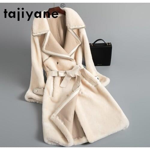 Sheepskin Winter Womens Coat Woman Real Wool Fur Jackets Genuine Leather Jacket Women Long Cloth Cuero Genuino TN279