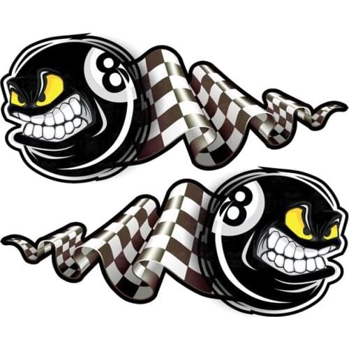 1 Pair Car Truck Stickers Graphic Decal for Oldschool Sticker 8 Ball Aufkleber retro Sticker Flagge Tuning Racing