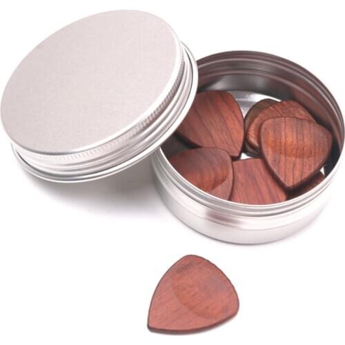 10pcs Assorted Colours Guitar Part Accessories Solid Wood Guitar Picks Storage Box Holder for Guitar Accessories Parts