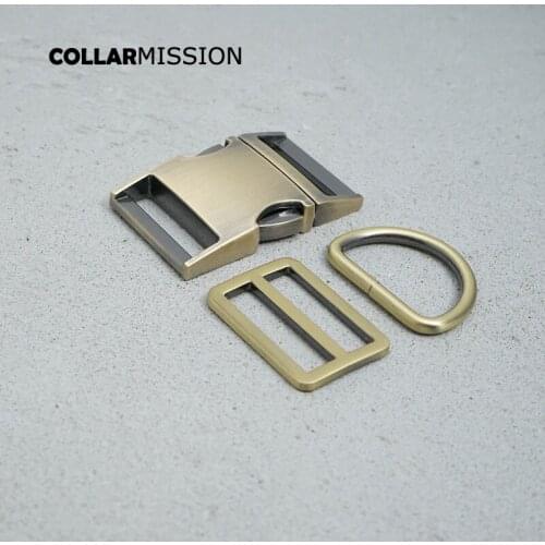 100pcs/lot(metal buckle+Tri-Glid+D ring)for garment luggage backpack cat dog collar DIY accessory 8 Colours 15mm to 30mm 5 sizes
