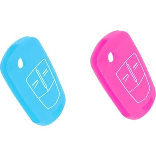 3 Button Remote Key Cover Protective Cover For OPEL (Pink + Light Blue) 2pcs