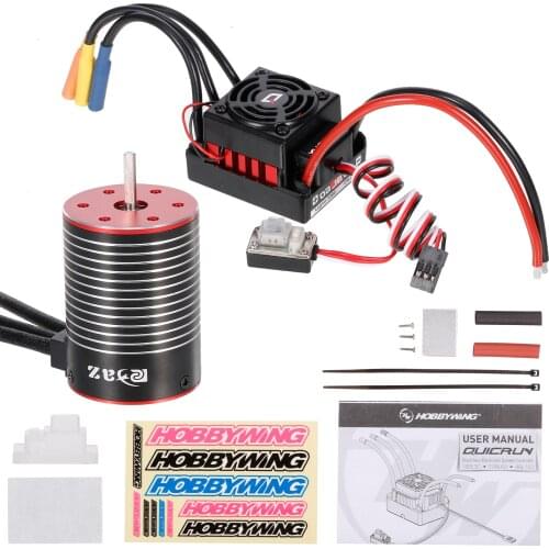 3650 3600/4500/5200KV Brushless Motor and Hobbywing WP-10BL60 60A ESC Waterproof Combo for 1/10 RC Car Off-road Racing Car
