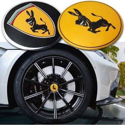 4pcs 56mm Car Hub Cover Sticker Decals Car-stying For Ferrari Ford Mustang Auto Decoration Accessories