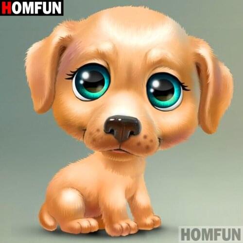 HOMFUN Full Square/Round Drill 5D DIY Diamond Painting "Cartoon animal dog" 3D Diamond Embroidery Cross Stitch Home Decor A19408