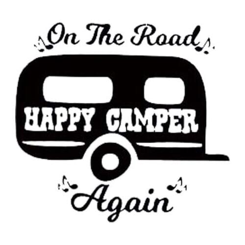 Car Styling New Style For On The Road Again Camping Car Window Sticker Camper Decal Cute Funny Jdm Vinyl Decal Car Accessories