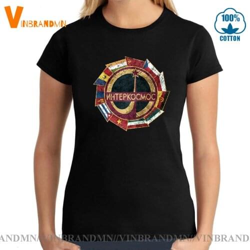 CCCP Yuri Interkosmos International V01 T Shirt Women Tops Hipster shirt New arrival Vintage Emblem hip hop Retro T-Shirt