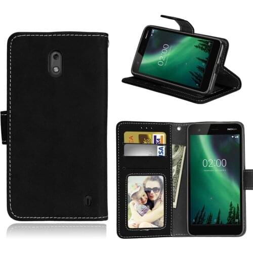 Cover For Nokia 2 Case Nokia2 Luxury Leather Wallet Silicone Flip Case For Nokia 2 Cover phone shell anti-knock kickstand
