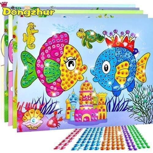 Kids Children Diamond Sticker Crystal Craft DIY Painting Kindergarten Educational Mosaic Sticker Crafts Puzzle Toys NEW DIY6856A