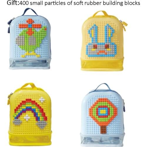 New DIY Bricks Bag Compatible Assembled Toys Boy and Girl Small Particle Building Blocks Storage Backpack For Kids Gifts