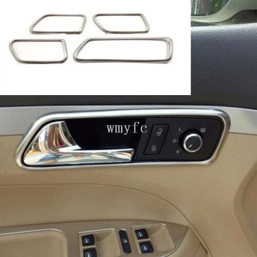 For 2005-2015 Volkswagen Touran caddy stickers Touran the inner door handle decorative sheet stainless steel stickers 4pcs