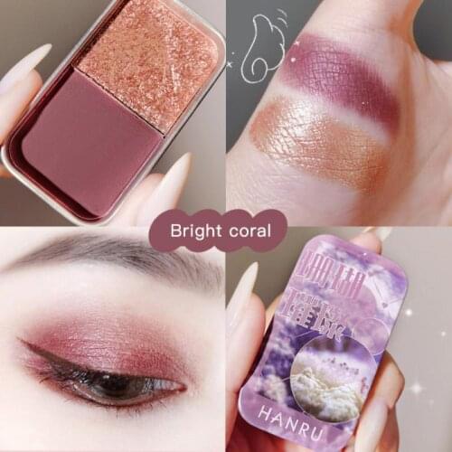 Two-tone Eye Shadow Monochromatic Highlight Blush Matte Pearlescent Tin Box Long-lasting Natural Makeup Cosmetic TSLM1
