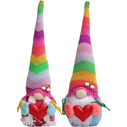 Gay Pride Month Rainbow Gnome Love Is Love We Are Together Colorful Home Farmhouse Kitchen Decor Cheer Up Gift