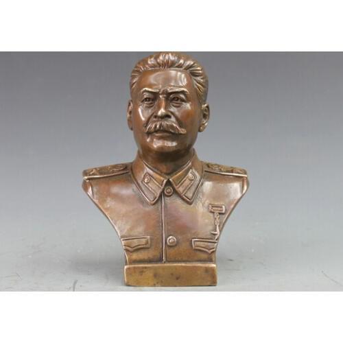 Western brass Copper Politician Joseph Vissarionovich Stalin Bust Art Statue Copper garden decoration