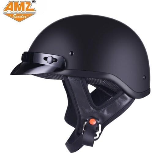 AMZ DOT Certification Motorcycle Half Helmet Retro Moto Motorcross Racing Scooter Motocicleta Capacete Casco Casque