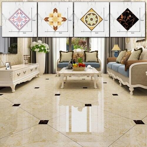 Floor Stickers Waterproof Wear-Resistant Printed Diagonal Wall Stickers Creative Ceramic Tile Home Decor Self-Adhesive Wallpaper