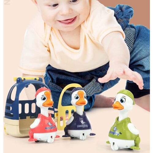 Pressing Duck Car Inertial Pull Back Baby Pull-back Car Pressing The Head Will Move Clockwork Kids Educational Toys