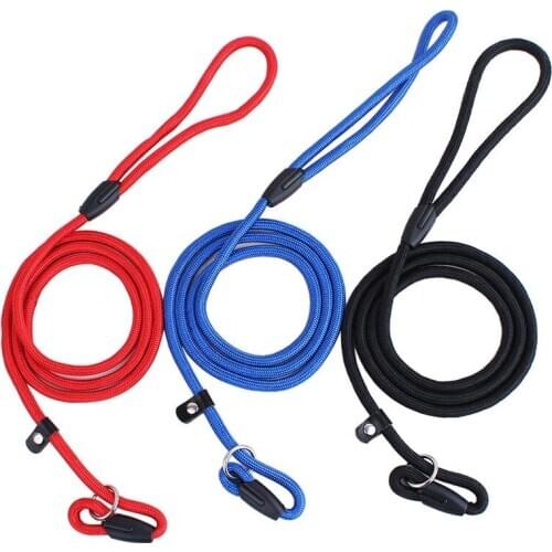 Pet Dog Collar Nylon Rope Training Leash Slip Lead Strap Adjustable Traction Collar Accessories