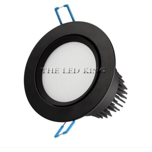 6w 9w 12w Dimmable Led downlight light COB Ceiling Spot Light 85-265V ceiling recessed Lights Indoor Lighting black round body