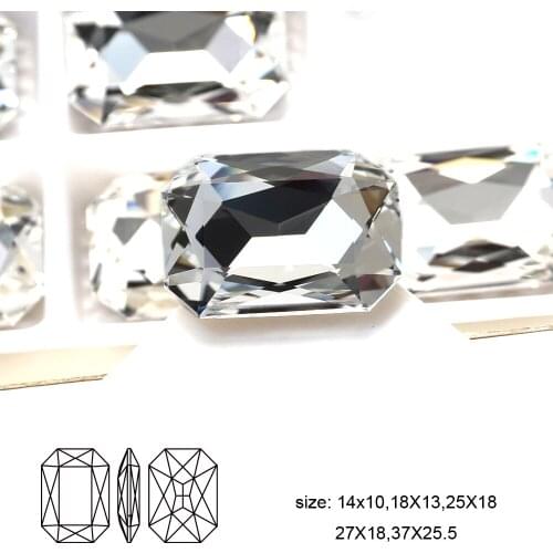 Rectangle Octagonal K9 Glass Crystal Rhinestons Strass Pointedback Diamond For Clothes Diy Nail Art Stones And Gems Applique