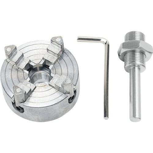 Z011A Metal 4 Jaws Manual Lathe Chuck Clamp High Carbon Steel Self-Centering Mini Drill Chuck for Lathe Machine Tools