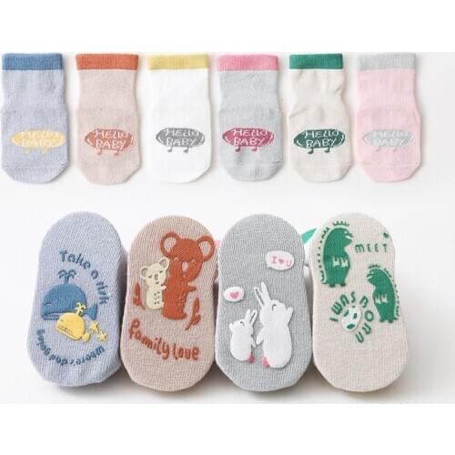 Spring Summer Childrens Floor Socks Cartoon Dispensing Non-Slip Baby Socks Newborn Toddler Socks Boys Girls Cotton Sock