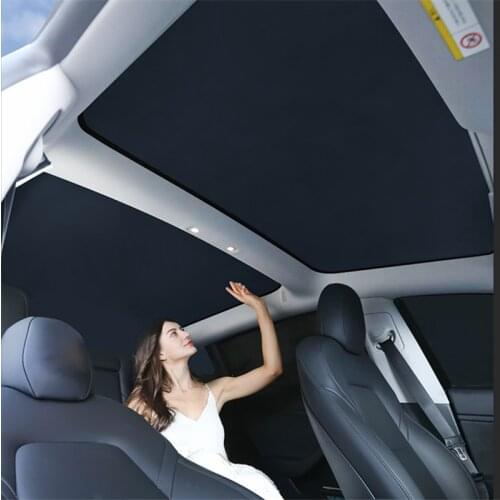 Car Windshield Sunshades Glass Roof Sun Shade Foldable Sunroof Shade Blocks Sun Visor For Tesla Model 3 2017-2020 Accessories