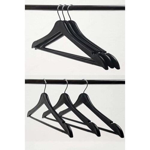 Modern Blue Home Wood Looking Reversible Hooded Black Clothes Hanger 12'li