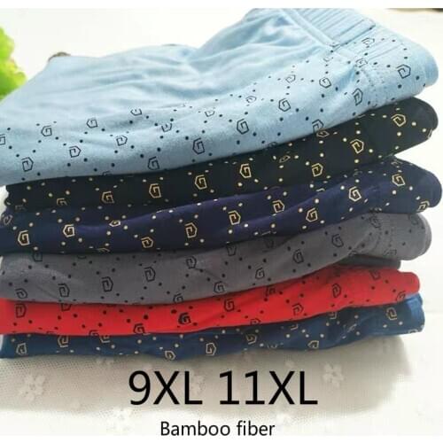 9XL 11XL Large Size Underwear Bamboo Fiber Boxer Men For big Man Loose Ultra Soft Boxershorts Printed Sexy Panties Bielizna 6XL