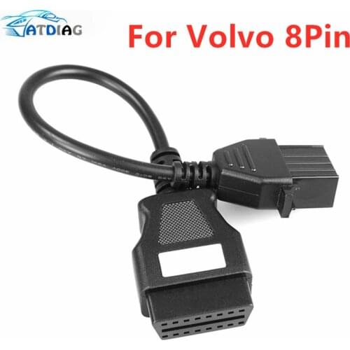 Truck Cable Extension Connector For Volvo 8Pin to OBD2 16Pin Female Fits for Volvo 8 Pin or Volvo 88890306 Vocom