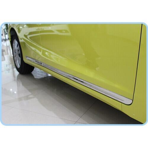 Higher star stainless steel 4pcs car body side decoration trim,protection sticker for Honda Fit,Jazz 2014