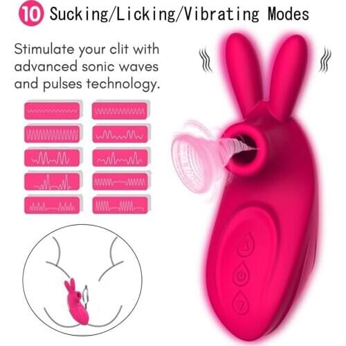 Rabbit G-spot Clitoral Sucking Vibrator for clit nipple stimulation, Treediride Rechargeable Silicone Vagina Anal Mini Sucker