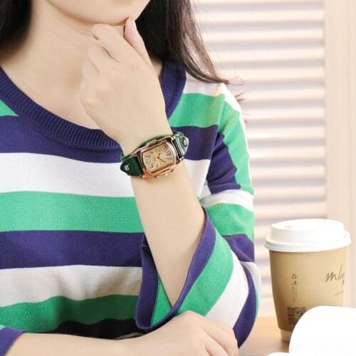 Vintage leather high-end watch Fashion size digital three-eye personality quartz watch