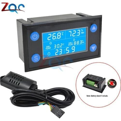 W1212 AC 220V LCD Digital Temperature Humidity Controller Timer SHT20 Sensor Probe for Incubator Aquarium Thermostat Humidistat