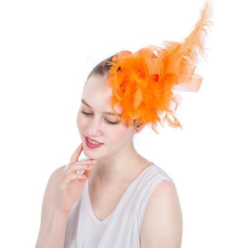Hot Selling Handmade Red Mesh Feather Small Hats Bridal Wedding Banquet Party Handmade Vintage Hair Accessories Headdress New