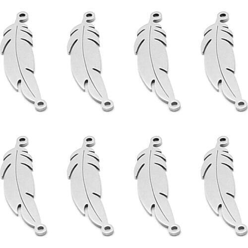 10pcs/lot Stainless Steel leaf Floating Charms Pendants For Jewelry Making Silver Tone Charms Bracelet Necklace Accessories
