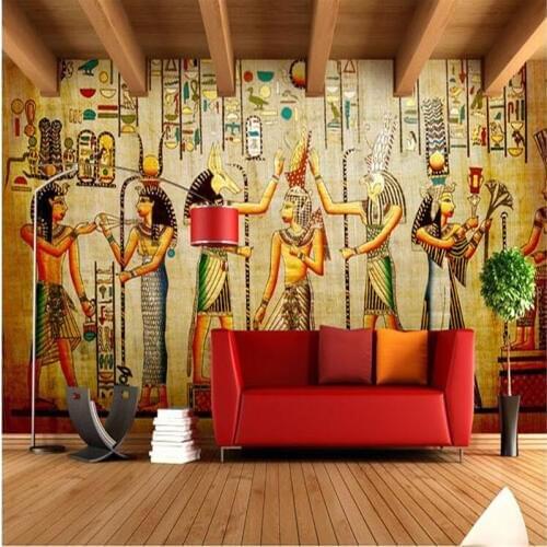 Beibehang papel de parede 3d photo wallpaper Bar KTV retro European People Pharaoh of Egypt Pyramids 3D wall mural wallpaper