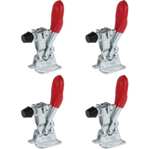 4Pcs Hand Tool Toggle Clamp 201 60 Lbs Holding Capacity Antislip Horizontal Red Quick Release