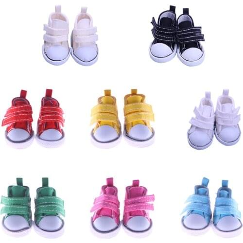 5*3.2 CM Color Canvas Shoes For 14.5 inch American Doll Doll Accessories, Generation,Girls Toy Gift