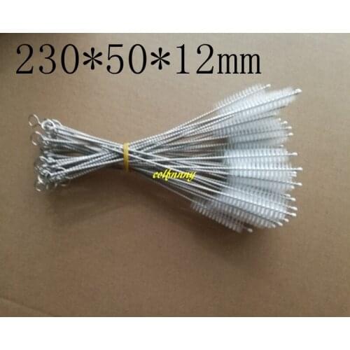500pcs/lot 230*50*12mm Nylon Tube Brushes Straw Brush Stainless Steel Wash Drinking Pipe Cleaning brush C52901