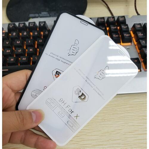 5D Curved Full Cover Tempered Glass For iPhone Xs Max Xr X Phone Screen Protector Film For iPhone 6 6S 7 8Plus Glass
