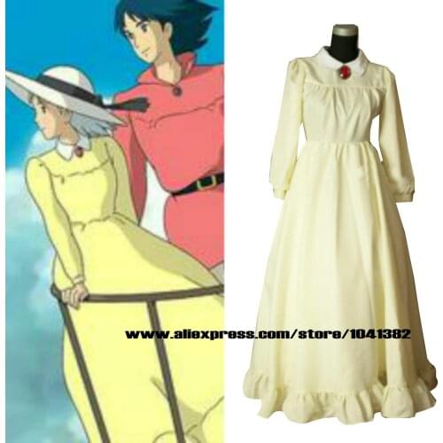 Anime Howls Moving Castle Sophie Hatter Wizard Howl Group of Characters Cosplay Costume Halloween Party