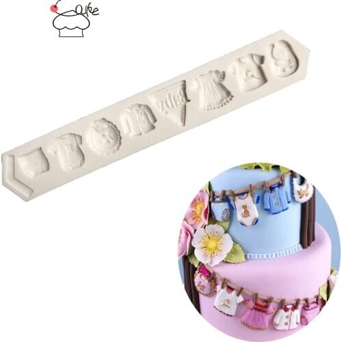 Aouke Molds Baby Clothes Silicone Mold 3D Fondant Mold Cakes Decorating Tools DIY Gumpaste Kitchen Bakeware K130
