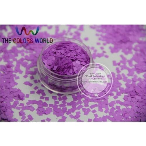 N-3 Size 2.5 mm Solvent Resistant Neon Purple color Glitter Square shape spangles for Nail Art and DIY supplies1pack=50g
