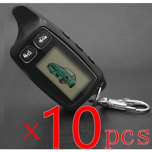 10 Pcs/lot TW-9030 LCD Remote Controller Keychain Key Fob Chain for Tomahawk TW9030 Two Way Car Alarm System Russian TW 9030