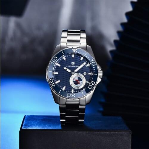 PAGANI DESIGN Mens Mechanical Automatic Watch Sports Movement Fitness Waterproof Business Casual Stainless Steel Ceramic Bezel