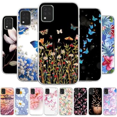 For LG K42 K52 K62 K61 K71 Q51 Q510 Protective Soft TPU Silicone Mobile Phone Case Summer Flower Cover Shell Fundas