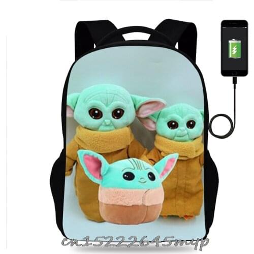 Mandalorian Baby Yoda 3D Print Backpack Kids usb School Bags For Boys girls Child Backpacks Cartoon Child Knapsack birthday gift
