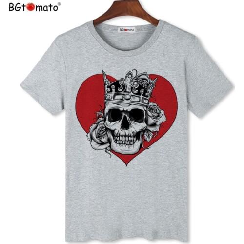 BGtomato Personality design skull t shirts men super fashion design summer tshirt Original brand good quality T-shirt