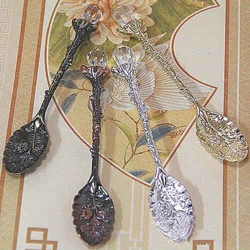 Head Pattern Spoons Coffee Spoon Sugar Tea Ice Cream Dessert Cutlery Spoon Carved Design Kitchen Tableware Dinnerware