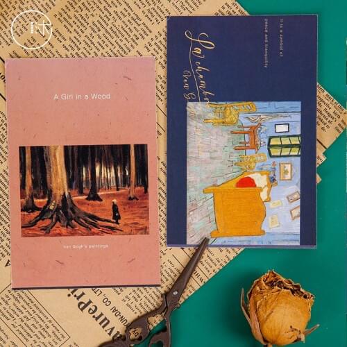 Vincent Van Goghs Painting Works Postcards Starry Night Sky Wheat Field Fishing Photo Wall Home Decoration Paper Crafts